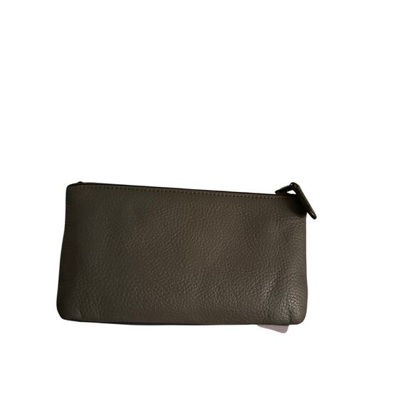 Coach Triple Pebble Zip Wallet Clutch Wristlet Blue Gray Women's EUC - Picture 4 of 10